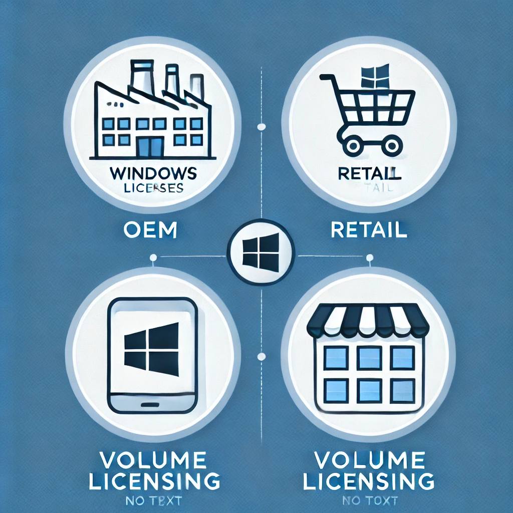 Windows different types of licenses