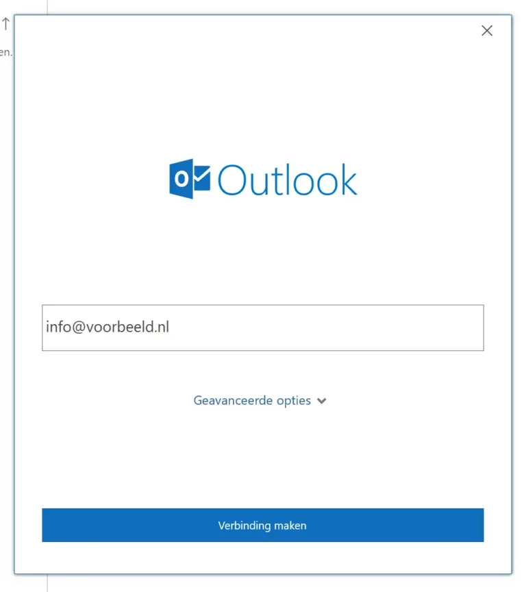 Login screen outlook