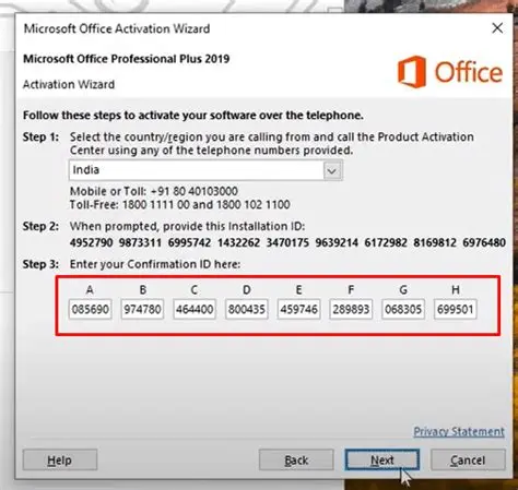 Telefoon-module in Office Activation Wizard met invoervelden